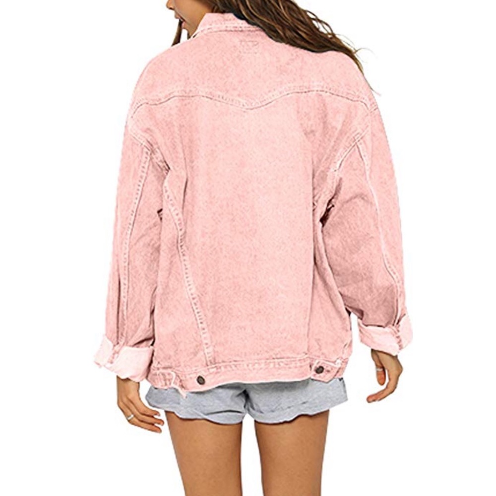 Pink Washed Boyfriend Denim Jacket - Picture 3 of 5